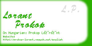 lorant prokop business card
